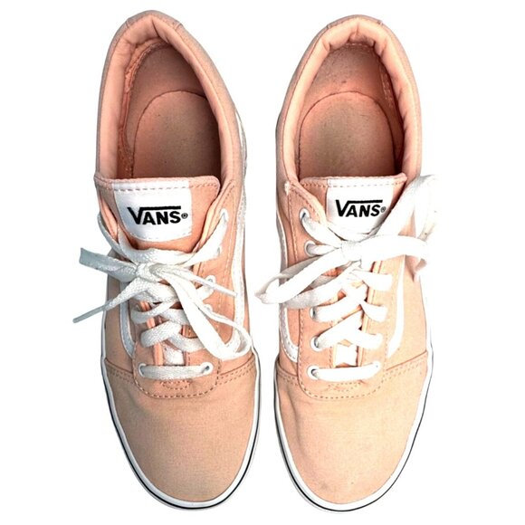 Vans Old Skool Canvas Lace-Up Sneakers Peach & White Missy US 6 Casual Shoes - Picture 6 of 6